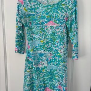 EUC Lilly Pulitzer Women's Blue and Pink Dress Size XS